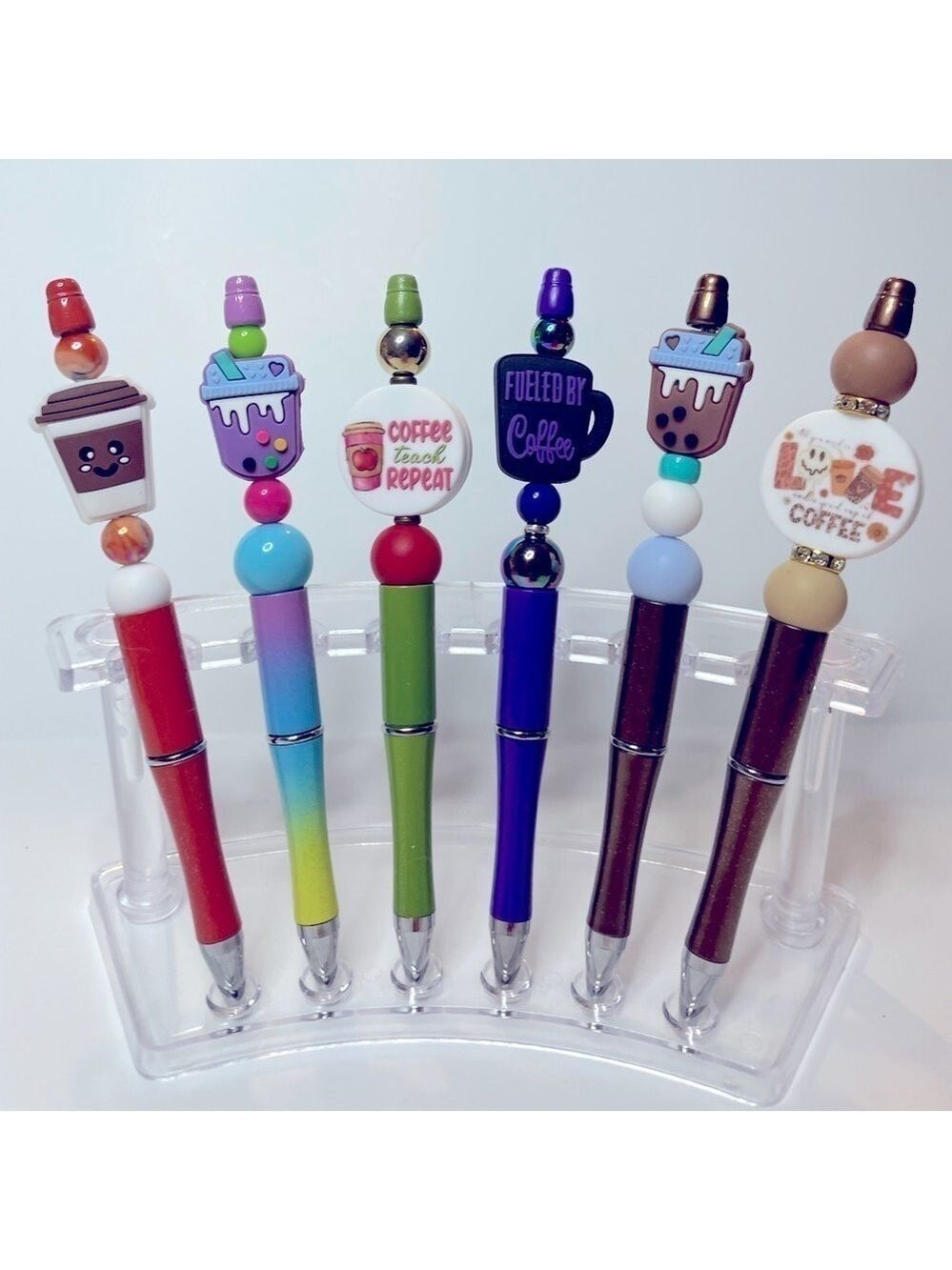 For the Love of Coffee Beaded Pen Set - 6 pens